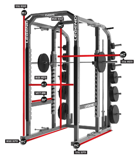 Legend Fitness Pro Series Power Cage - Model 3221-8