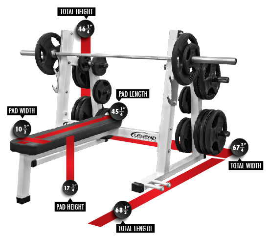 Legend Fitness Pro Series Olympic Flat Bench - Model 3240