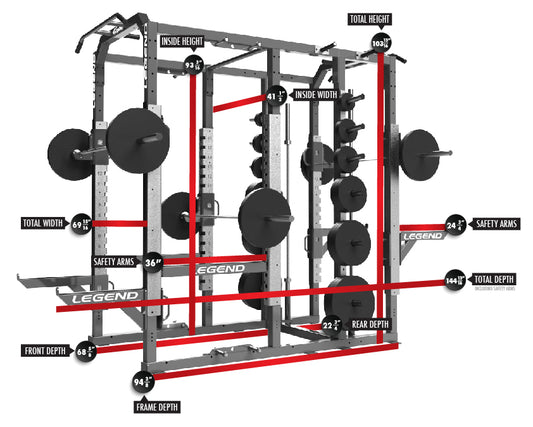 Legend Fitness Pro Series Triple Power Cage -MODEL #3321