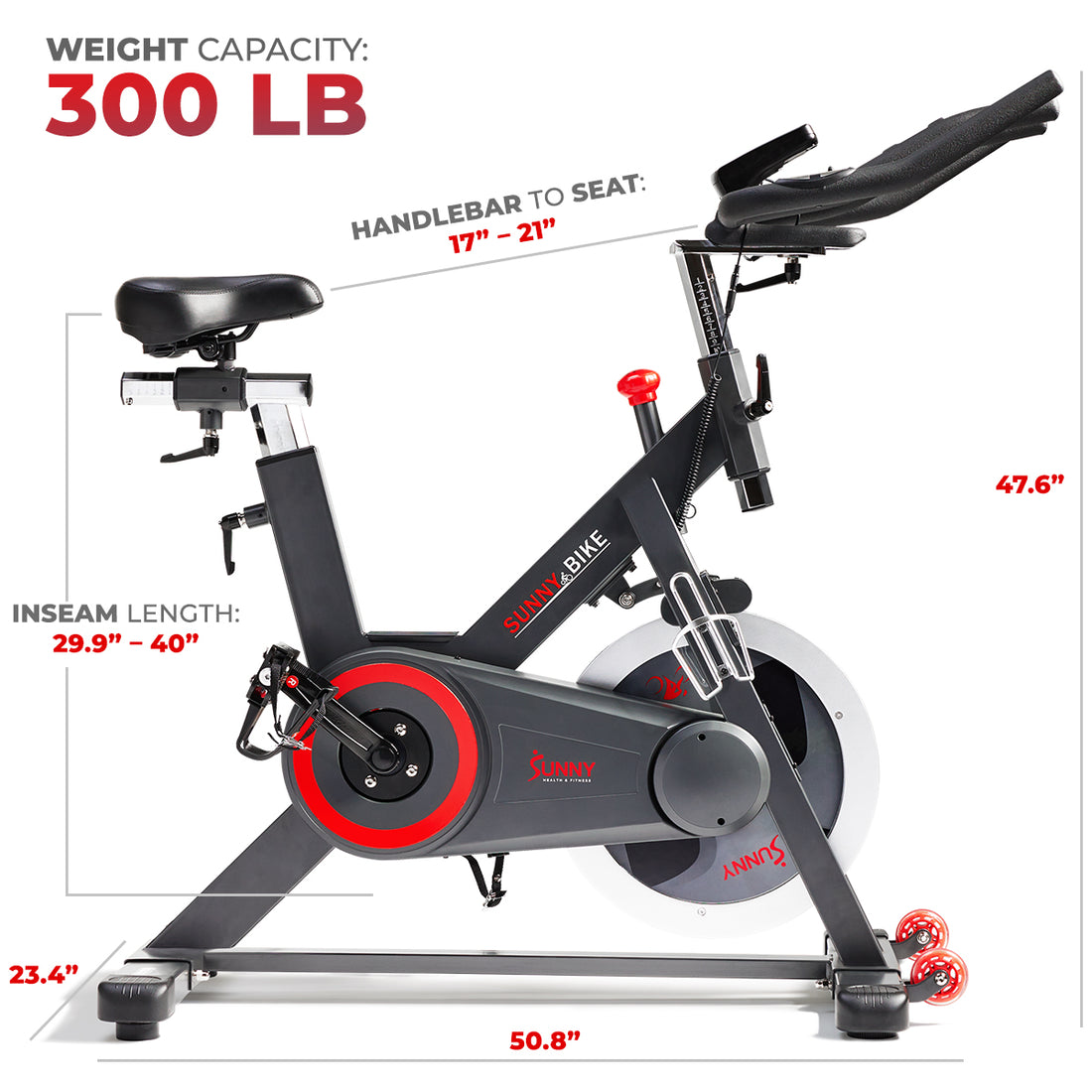 Sunny Health & Fitness Premium Indoor Cycling Smart Stationary Bike with Exclusive SunnyFit® App Enhanced Bluetooth Connectivity