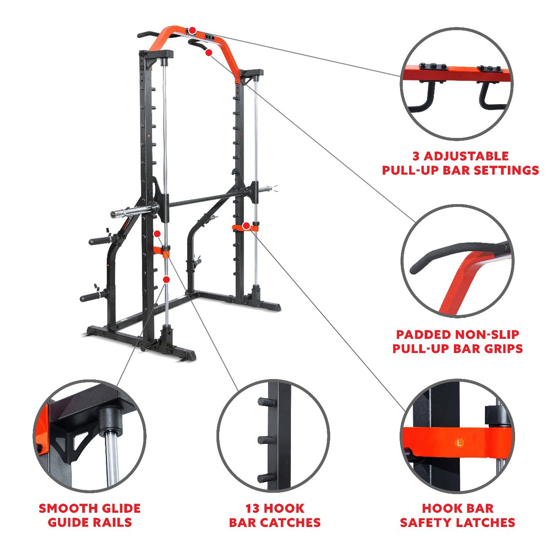 Sunny Health & Fitness Smith Machine Squat Rack Essential Series II